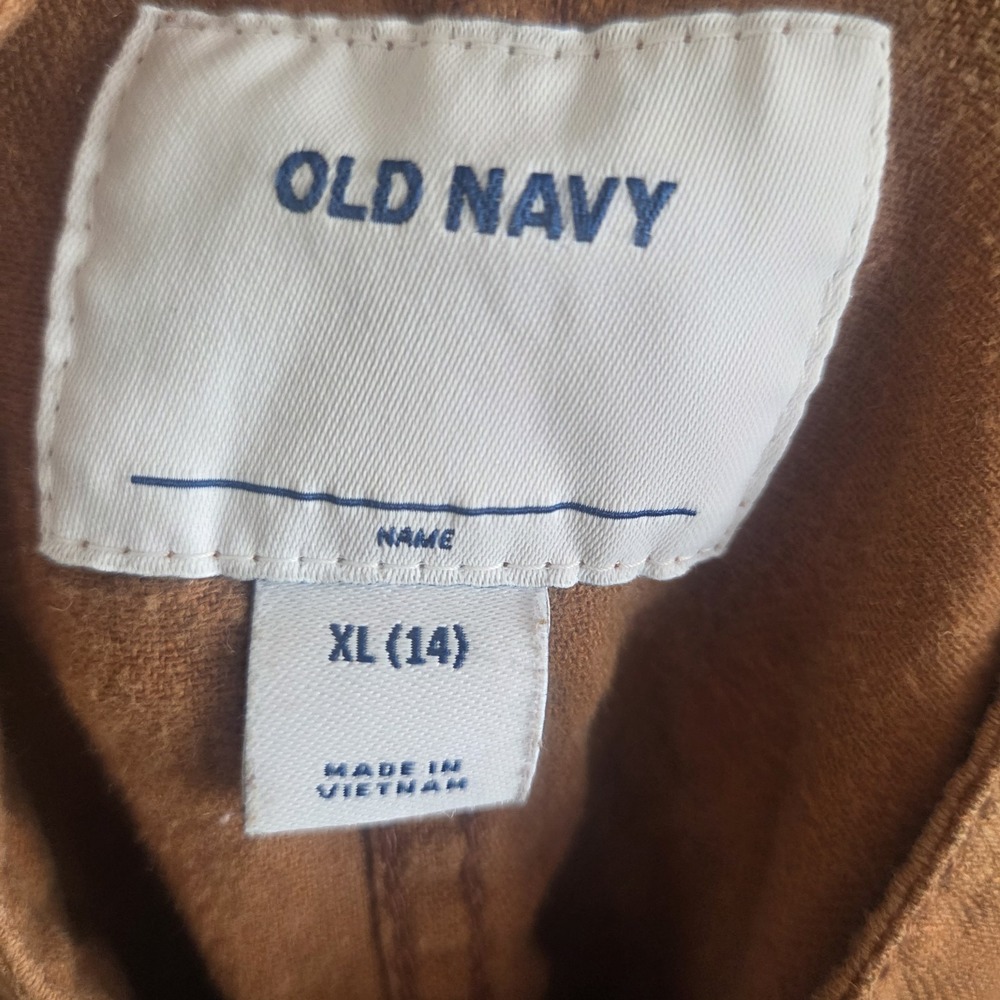 Old Navy Junior's Tan Brown Utility Military Jacket Size XL 14 Some Flaws Seepic - Picture 12 of 14